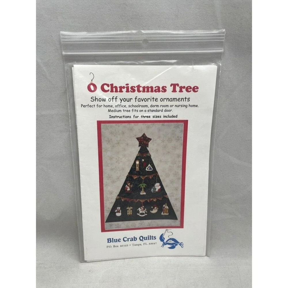 O Christmas Tree Blue Crab Quilt Pattern Ornament Display Sewing Crafts 2002